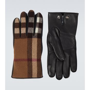 Handschuhe aus Leder und Wolle